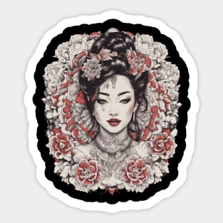 Elegance and Beauty of Asian Girl Sticker
